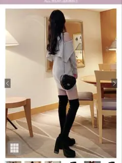 GRL プラットフォームスエードニーハイブーツ