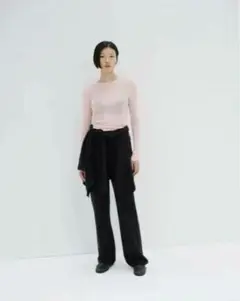 オーラリーSUPER HIGH GAUGE SHEER RIB L/S TEE