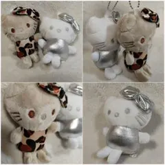 キティ 新品未使用 ぬいぐるみチャーム 2体セット ぬいぐるみバッジ 豹柄ぬいバ