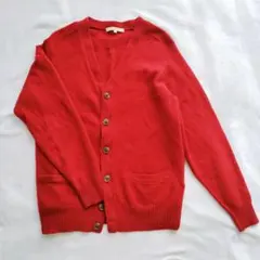 美品 ❁ UNIQLO ウール レッド ボタン付きカーディガン