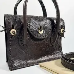 美品 カービングトライブス ミニマエストラ 2WAY ショルダーバッグ レザー