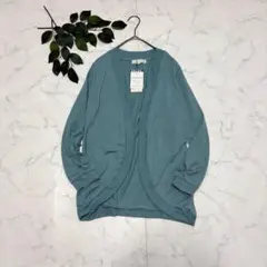 8828新品✾groveグローブ✾カーディガン【M】グリーン/長袖/ボタンレス