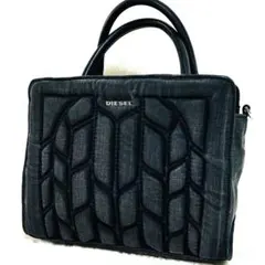 ディーゼル DIESELハンドバック デニム ブラック キルティング 黒