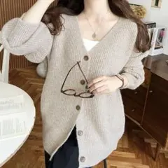 カーディガン ブラウン