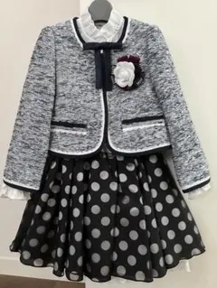 デコラピンキーズ　女の子　120　ツイード　ドット　フォーマル