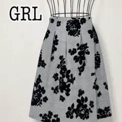 GRL フレアスカート 花柄 グレー Mサイズのサムネイル