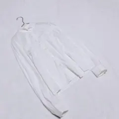 KN0607【アナイ】ブラウス【38】スタンドフリルカラー ストライプ 透け感