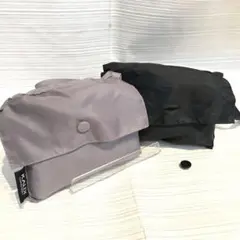 KALDI 折りたたみナイロンポーチ 2点セット　グレー　ブラック