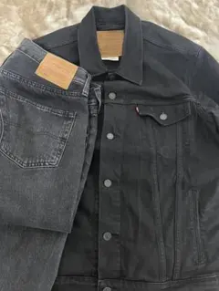 LEVI'S ブラックデニムジャケット　501ジーンズセットアップ