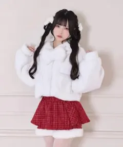 Honey Cinnamon コットンレースフェイクボアアウター - メルカリ