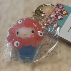 キティ　ミャクミャク　透明　クリア　アクリルキーホルダー