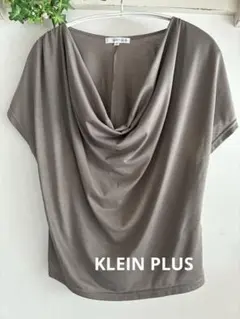 38 M《used》KLEIN PLUS ドレープネック 半袖カットソーのサムネイル