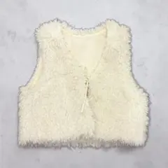 アイボリー ファー ノースリーブ ベスト