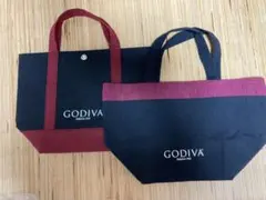GODIVA トートバッグ 黒 &ワインレッド　2個セット 新品　ランチバッグのサムネイル