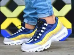 美品　NIKE　エアマックス95 27.5 イエロー　 ナイキ　レア　ネイビー