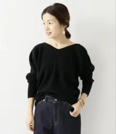 IENA/ホールガーメント ウールカシミヤワイドリブプルオーバー