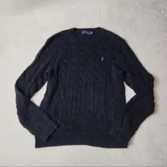 H*i様 POLO Ralph Lauren ケーブルニット ブラック パープル