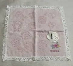 新品未使用renoma 花柄刺繍 タオルハンカチ ピンク
