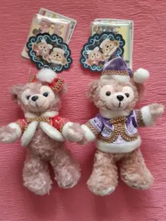 ダッフィーのクリスマス2014 ぬいぐるみバッジ　ダッフィー&シェリーメイ