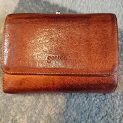 genten ブラウン 三つ折り財布