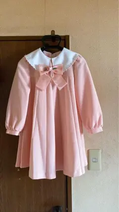 ドレス ピンク ツイード風 冠婚葬祭 入学卒業 女の子 日本製 コスプレ○