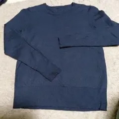 Jプレス黒い長袖トップス クルーネック