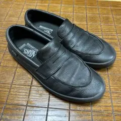 vans バンズ スケート レザー ローファー オールブラック 28cm