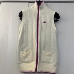 アディダス レディース ベスト ホワイト/ピンク　リバーシブル　M