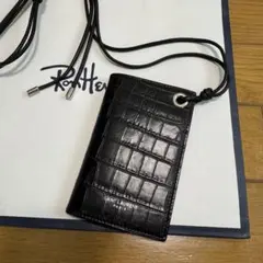 【Saint Laurent Paris】クロコ型押IDカード／ネックストラップ