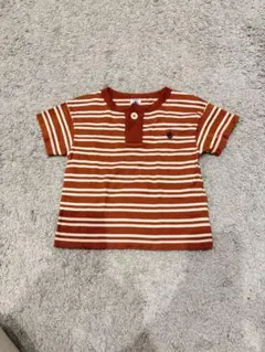 プチバトー　petit bateau ボーダー　Tシャツ　未使用に近い　オレンジのサムネイル