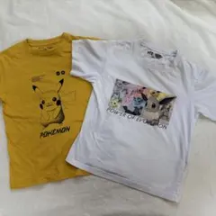 【130cm】UNIQLO ポケモンTシャツ2枚組　ピカチュウ・イーブイ