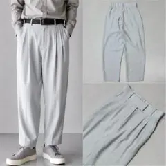 00s 2タック リネン レーヨン スラックス センタープレス アイシーブルーのサムネイル