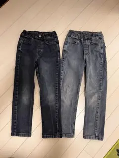 GU 120cm デニムパンツ 2本セット