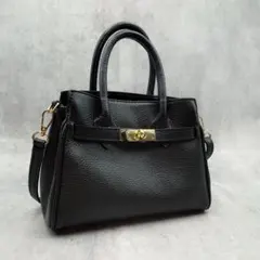 AULENTTI（オウレンティ）　ターンロックモチーフバック　ブラック