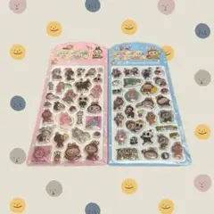 智*美様 夜光 蓄光 ぷっくり ぷくぷく 3D 立体 シール 2枚セット