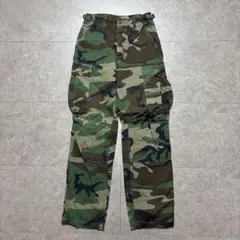 90年製 米軍実物 ウッドランドカモ BDUパンツ XS-R コットン100%