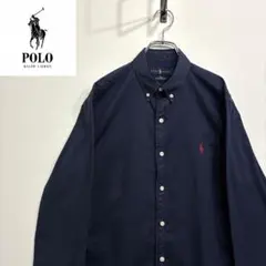 超人気❗️ラルフローレン　ワンポイントロゴシャツ　S 90s刺繍古着希少レア長袖