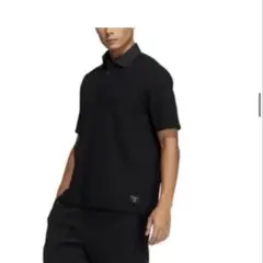 ブラック 半袖 ポロシャツ　L