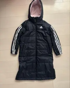 adidas フード付きベンチコート ネイビー