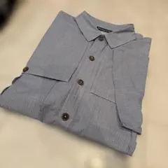 や*ん様 patagonia 半袖シャツ XL 青 ストライプ