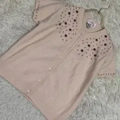 TOCCA ビーズ付きカーディガン ピンク S オシャレ 可愛い 羽織りのサムネイル
