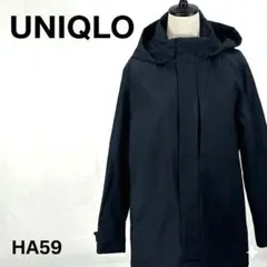 ユニクロ ハイブリッドダウンコート フード着脱可 ブラック M