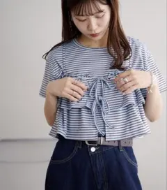 DISCOAT フリルキャミセットボーダープルオーバー フリーサイズのサムネイル