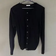 CINEMA CLUB 黒 ボタン付きカーディガン Lサイズ ハニーズ