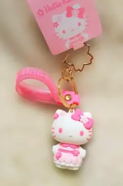 ハローキティ　立体キーホルダー　さくら　ピンク　桜