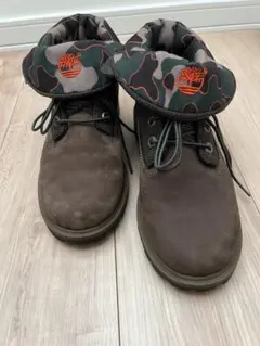 Timberland ブラウン ワークブーツ カモフラージュ