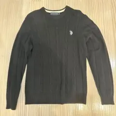 U.S. POLO ASSN. ケーブル編みセーター M 黒