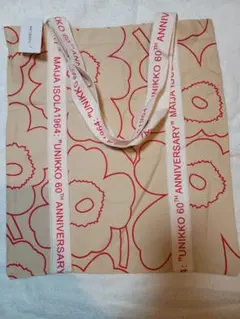 マリメッコ60周年記念　エコバッグ　トートバッグmarimekko限定品レッド