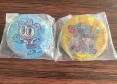 はま寿司　ANGEL BLUE ラメ入りクリップ缶バッチ　2点セット