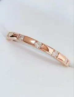 新入荷 未使用品 k18PG 天然ダイヤモンド 0.10ct リング